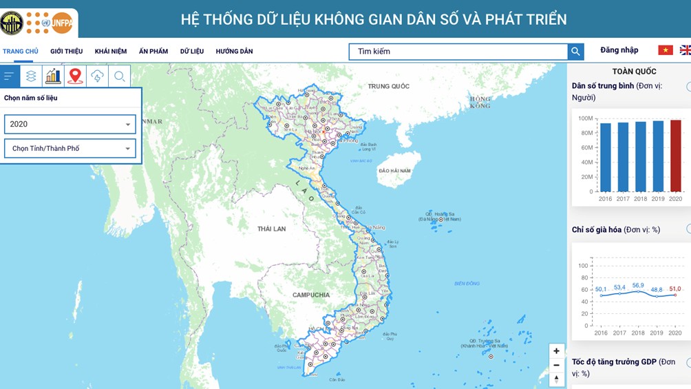 Ra mắt trang thông tin điện tử hệ thống dữ liệu không gian dân số và phát triển