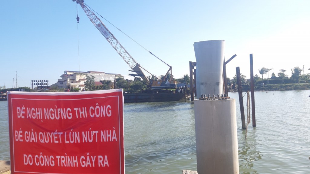 Quảng Nam: Bị dân phản đối, dự án thi công cầu bộ hành Gami Hôi An phải dừng thi công