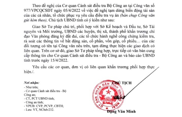 Quảng Ngãi: Ban hành công văn hỏa tốc cung cấp thông tin về tài sản liên quan đến FLC