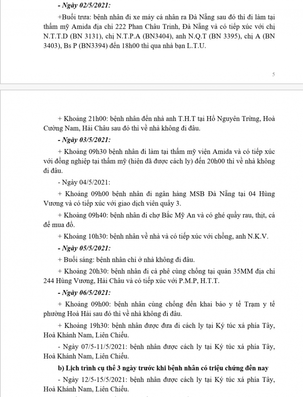 BN Covid-19 công bố tại Đà Nẵng ngày 16/5 trước đó tổ chức đám cưới tại Quảng Nam