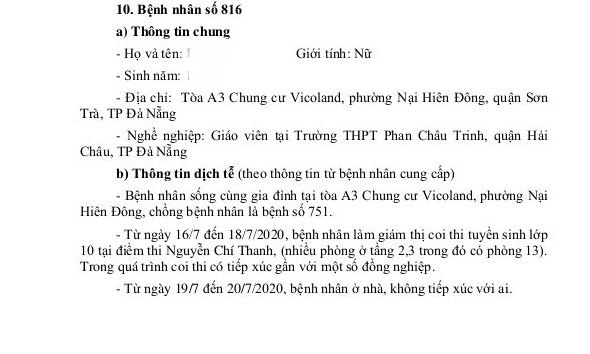 da nang phat hoang voi lich trinh di chuyen cua nu giao vien mac covid 19