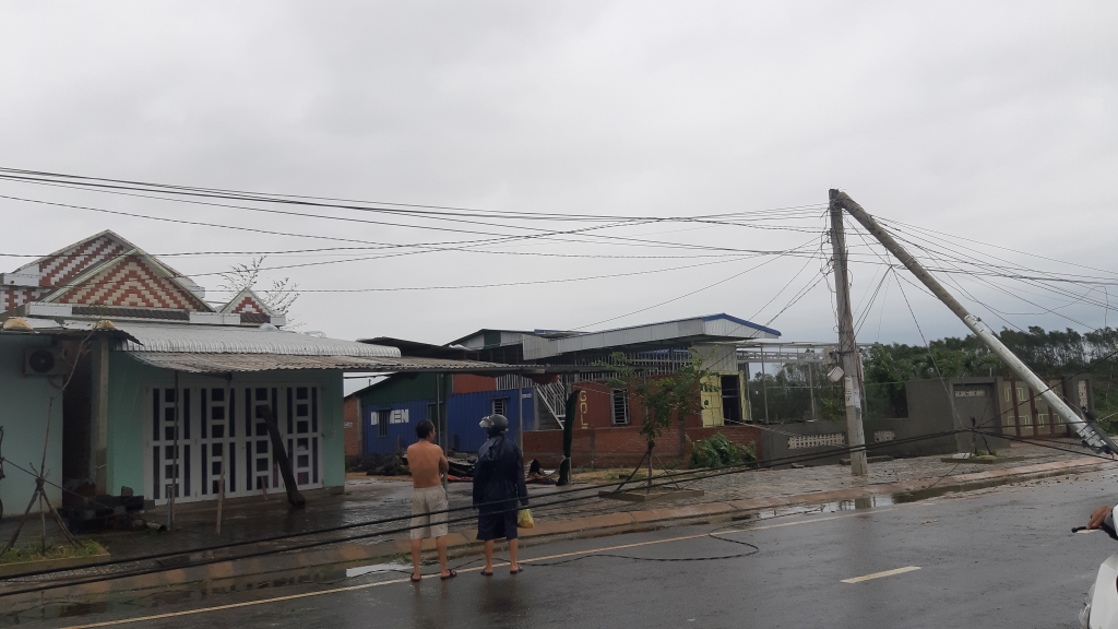 Bị bão càng quét kinh khủng, vùng quê Quảng Ngãi xơ xác