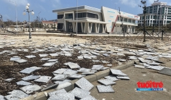 Quảng Ngãi: Cảng Bến Đình gần 260 tỉ đồng ở đảo Lý Sơn bị nứt, bong tróc sau bão số 9