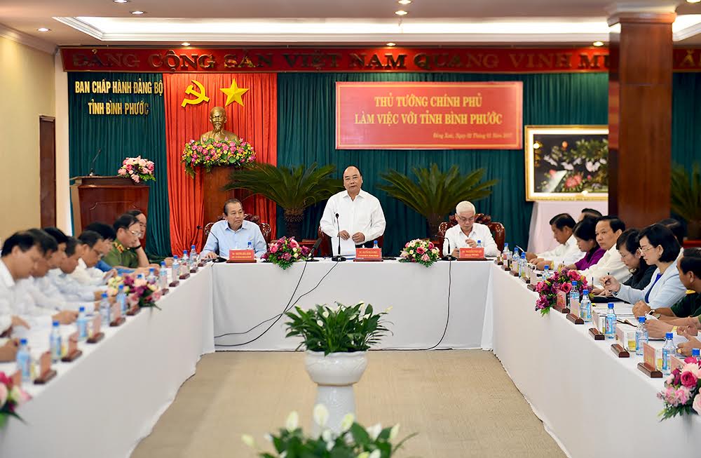 Thủ tướng kỳ vọng Bình Phước sớm trở thành tỉnh tiên phong đổi mới và giàu có của vùng Đông Nam Bộ