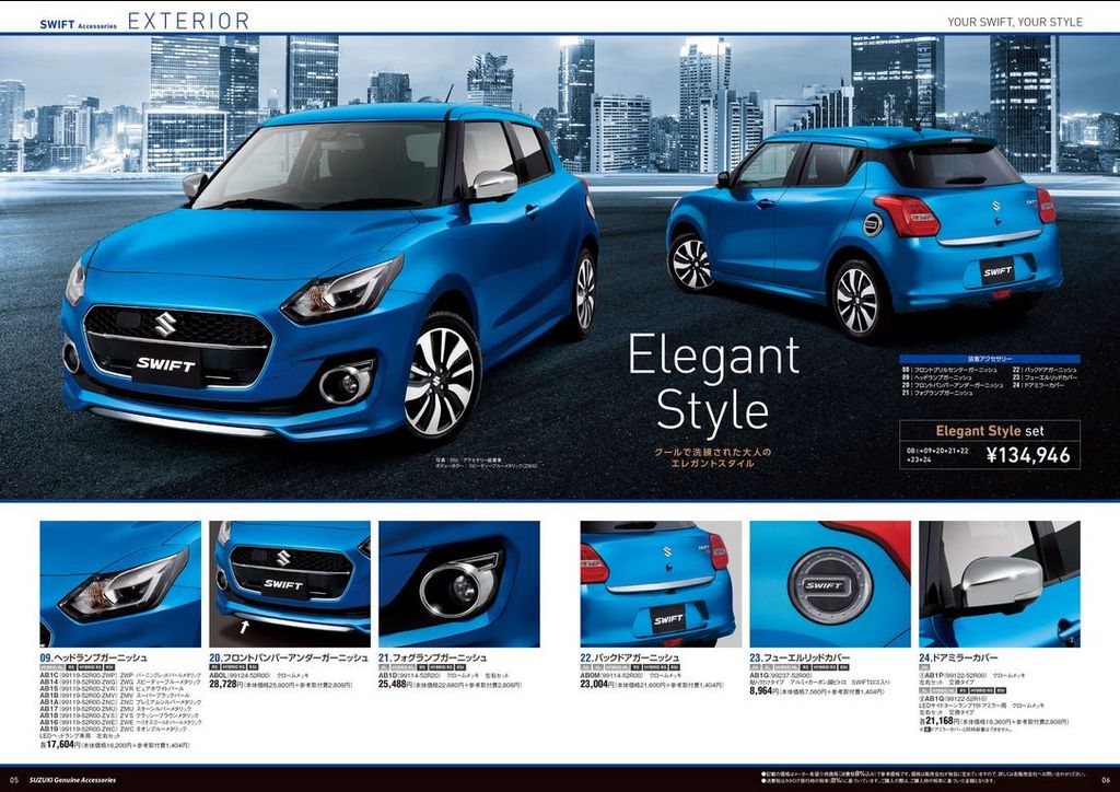Suzuki Swift thế hệ mới có thêm hai gói phụ kiện tại Nhật Bản