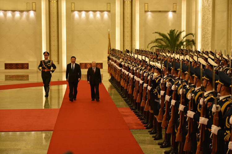 Trung Quốc bắn 21 phát đại bác chào mừng Tổng Bí thư Nguyễn Phú Trọng