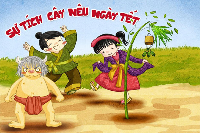 Đọc truyện cổ tích cho bé: Sự tích cây nêu ngày Tết