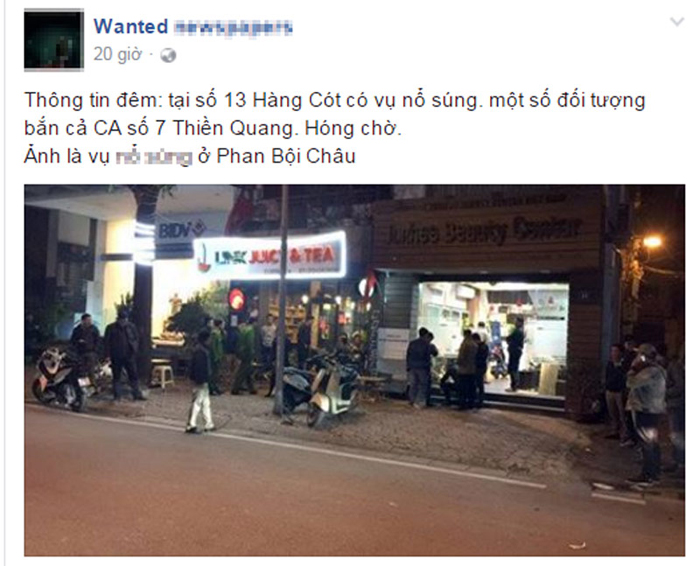 Hà Nội: Cảnh sát bác thông tin có vụ nổ súng tại phố Hàng Cót