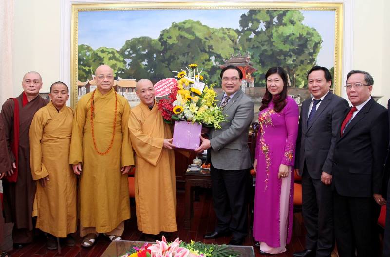 Giáo hội Phật giáo TP Hà Nội chúc Tết Đảng bộ Hà Nội