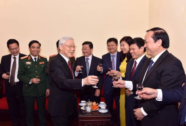 Tổng Bí thư Nguyễn Phú Trọng thăm, chúc Tết Đảng bộ, chính quyền và nhân dân TP Hà Nội