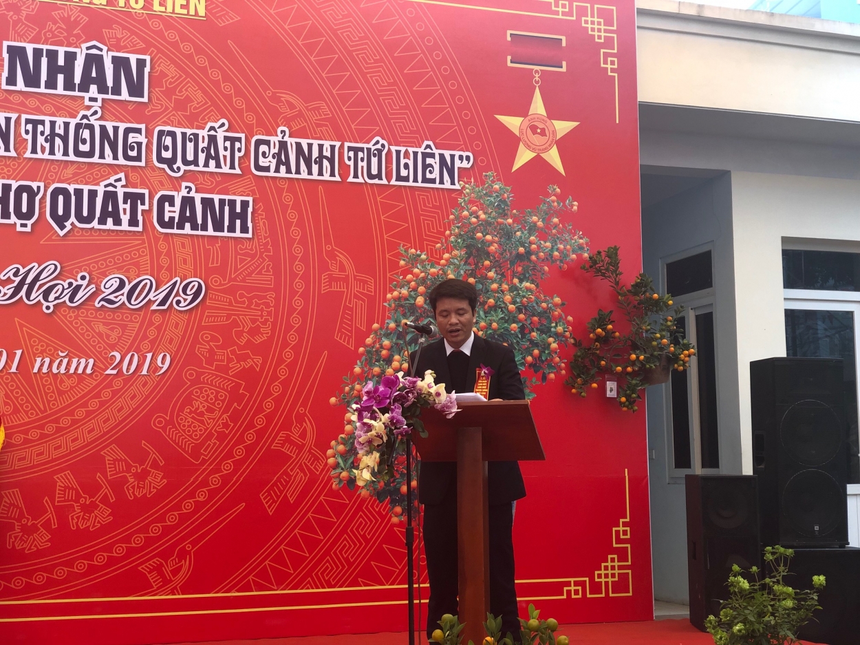 Ông Lê Văn Thủy – Phó chủ tịch UBND phường Tứ Liên phát biểu tại buổi lễ