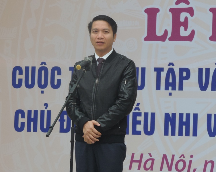 Anh Nguyễn Ngọc Lương, Bí thư Trung ương Đoàn, Chủ tịch Hội đồng Đội Trung ương phát biểu tại chương trình