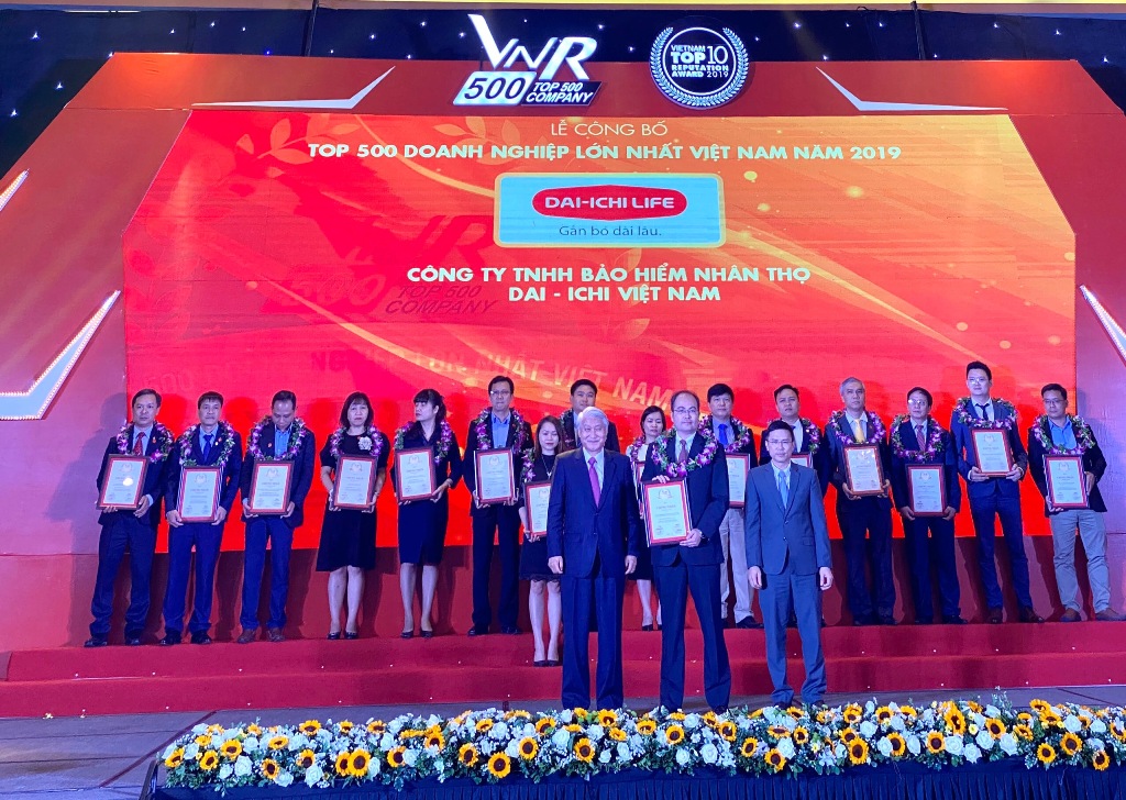 Dai-ichi Life Việt Nam được xếp hạng 106 trong Top 500 doanh nghiệp lớn nhất Việt Nam năm 2019