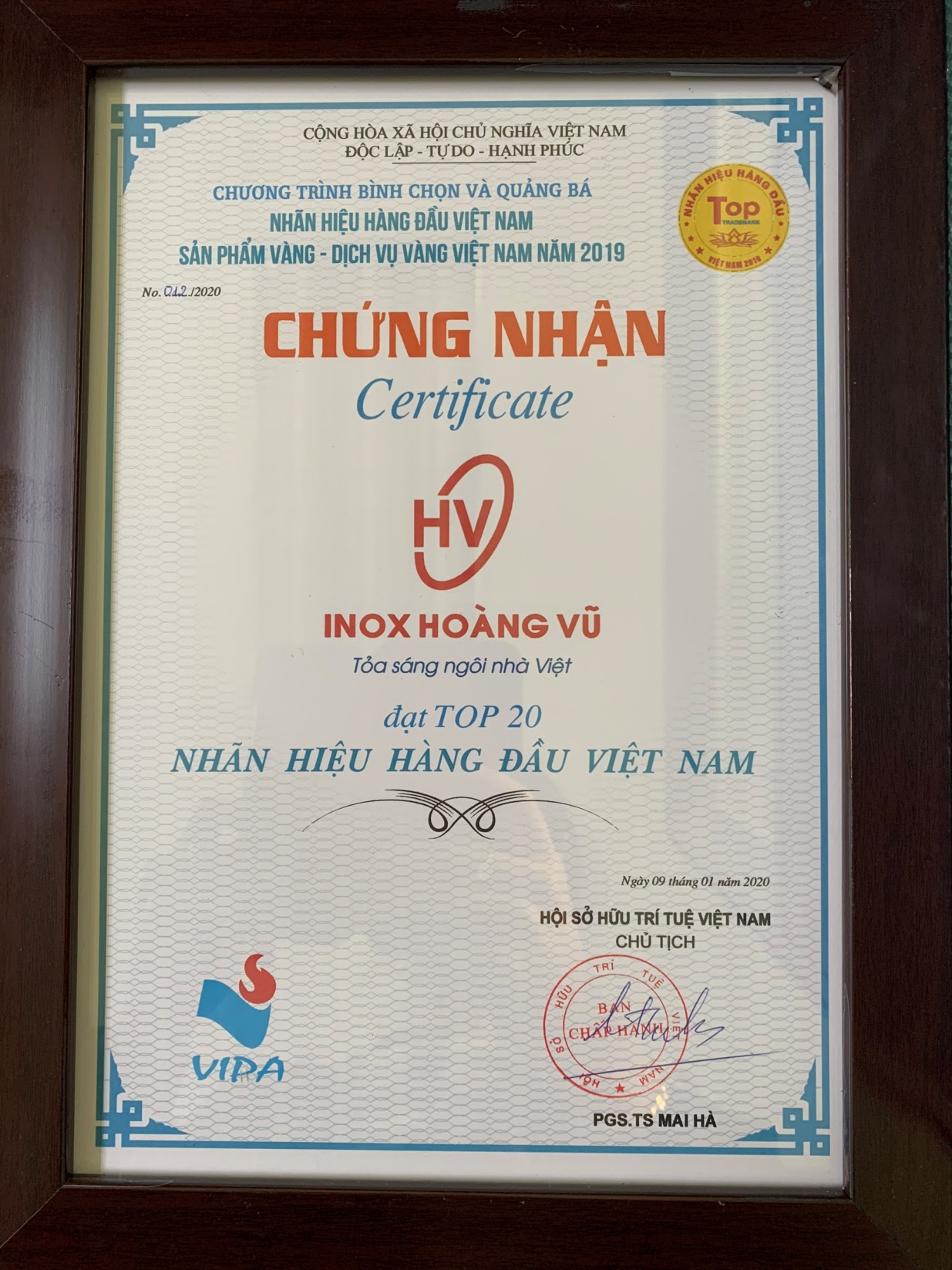 Inox Hoàng Vũ - Top 20 thương hiệu hàng đầu Việt Nam