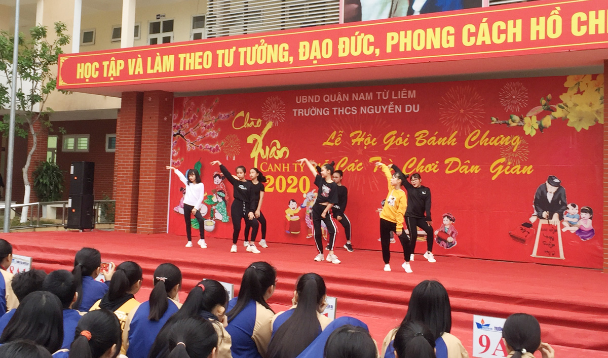 Các tiết mục nhảy sôi động của học sinh trường THCS Nguyễn Du