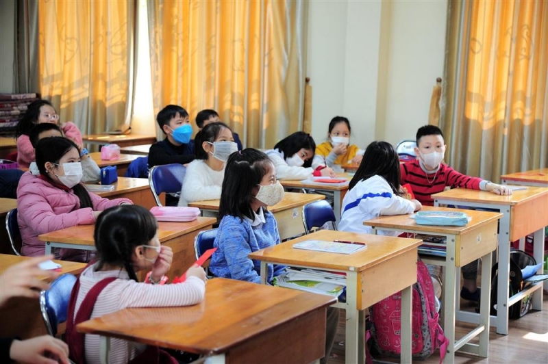 Một lớp học tại trường Tiểu học Nguyễn Siêu