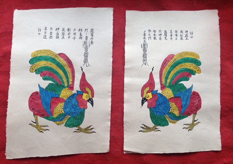 Ngắm những bức tranh gà ngũ sắc