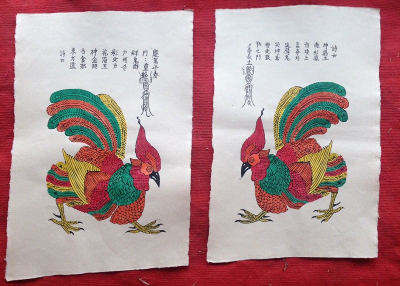 Ngắm những bức tranh gà ngũ sắc