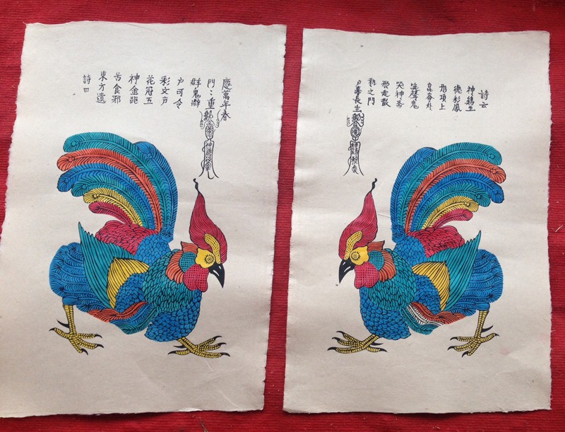 Ngắm những bức tranh gà ngũ sắc