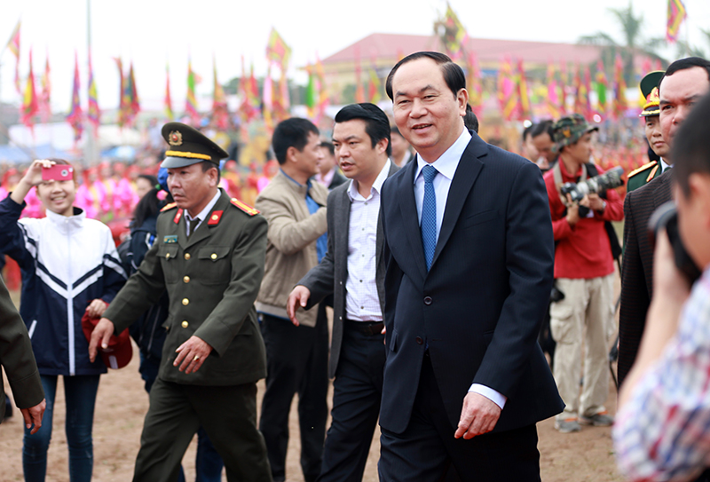 Chủ tịch nước Trần Đại Quang  khai hội Tịch Điền năm 2017