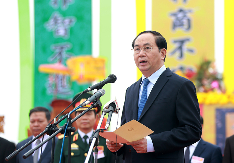 Chủ tịch nước Trần Đại Quang  khai hội Tịch Điền năm 2017