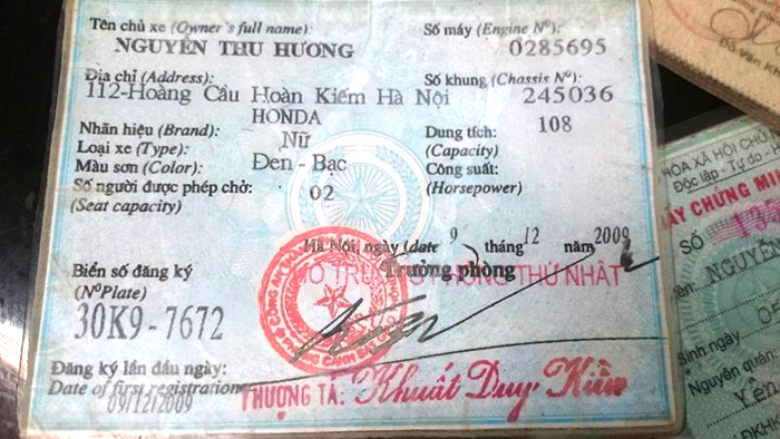 CSGT Hà Nội phát hiện xe máy đã bị kẻ gian lấy trộm từ 5 năm trước