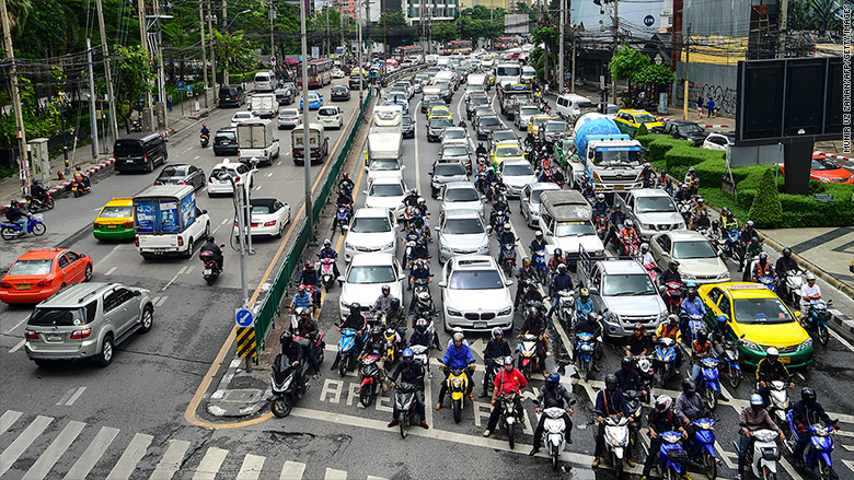 Người dân Bangkok, Thái Lan khổ sở vì tắc đường nhất thế giới