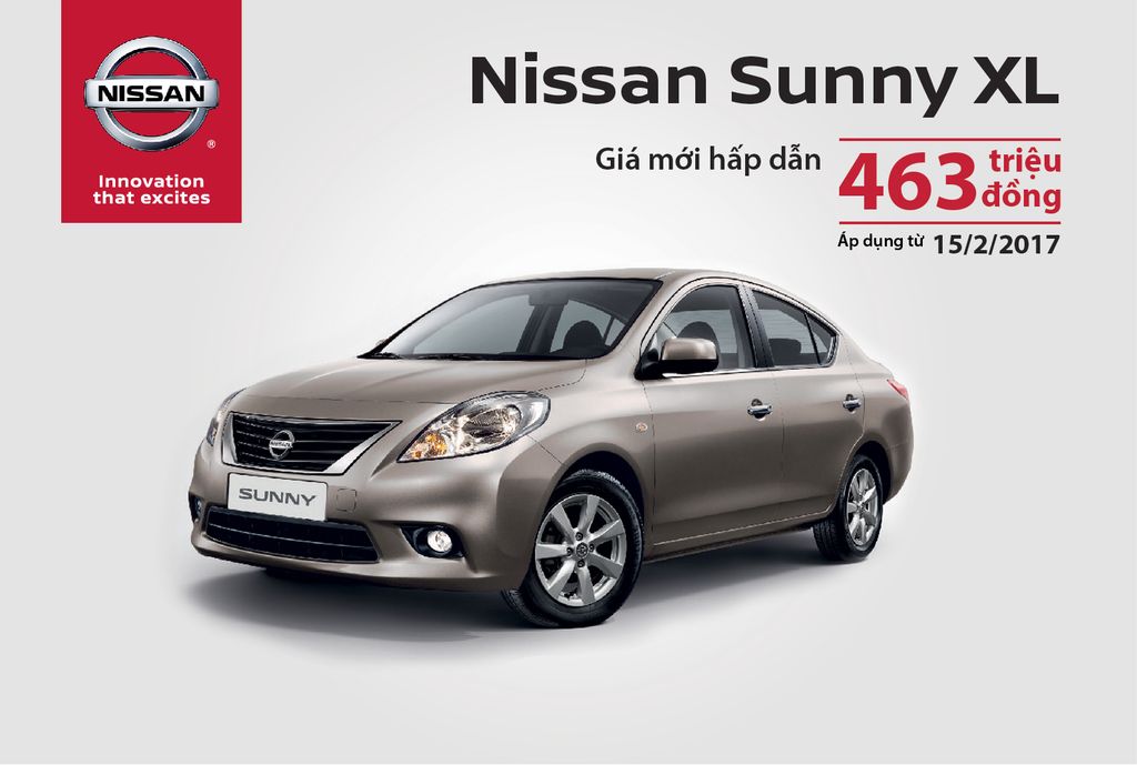 Nissan Sunny giảm mạnh, giá còn 463 triệu đồng từ ngày 15/2