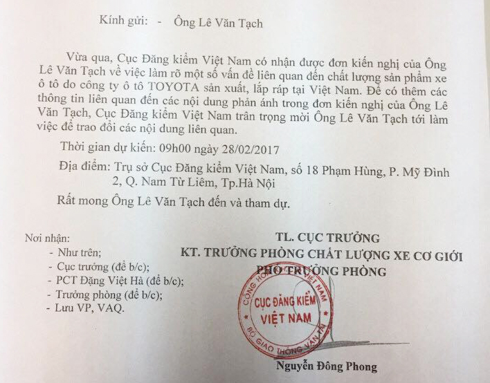Cục Đăng kiểm mời Kỹ sư Lê Văn Tạch làm việc về xe Toyota: Hàng chục nhà báo đề nghị tham gia