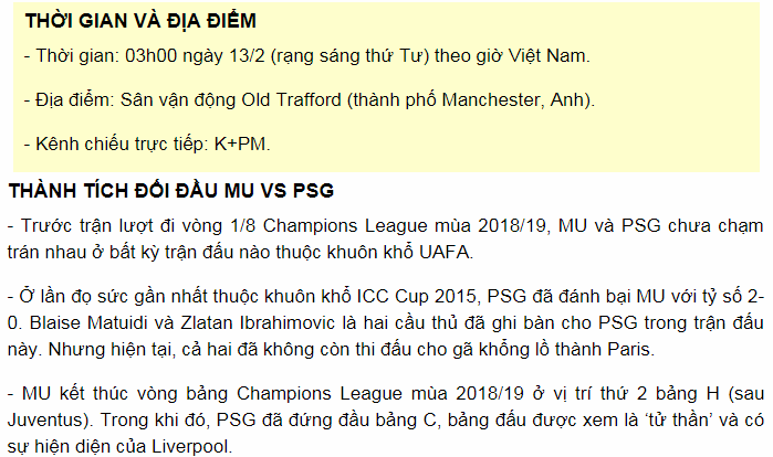 MU vs PSG, 3h ngày 13/2: Cơ hội của 