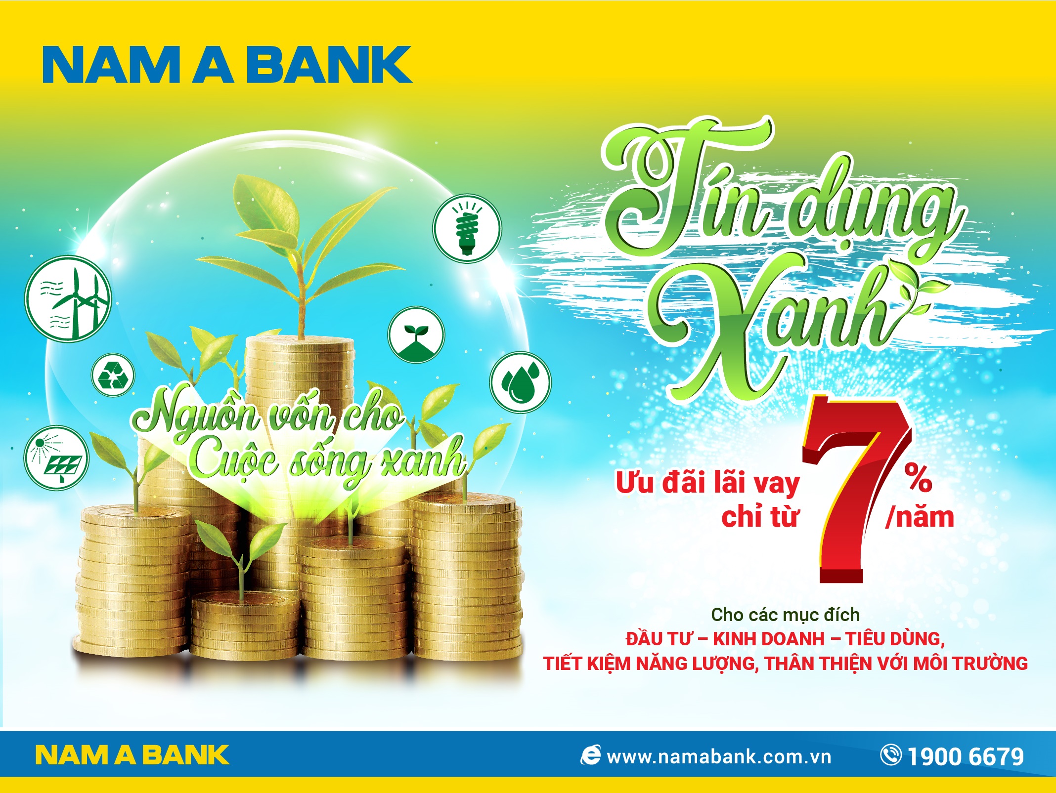 Nam A Bank ưu đãi lãi suất gói vay tín dụng xanh