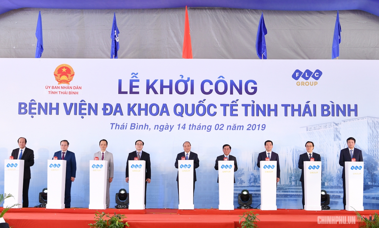 Thủ tướng Nguyễn Xuân Phúcdự lễ khởi công Bệnh viện đa khoa Quốc tế tỉnh Thái Bình