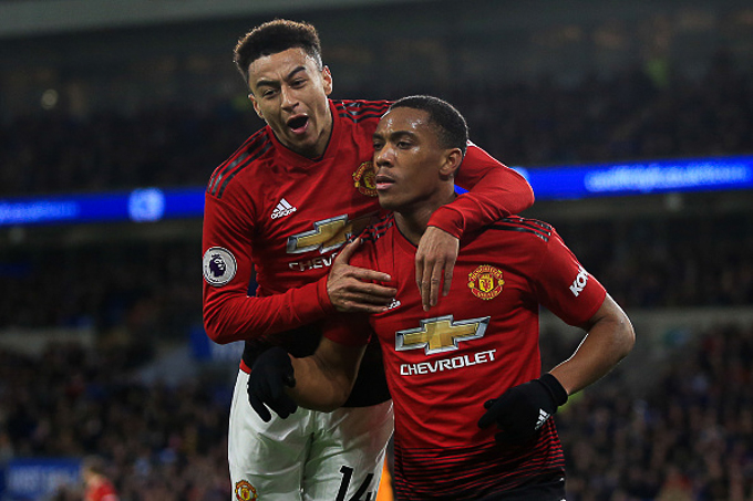 Martial và Lingard (trái)