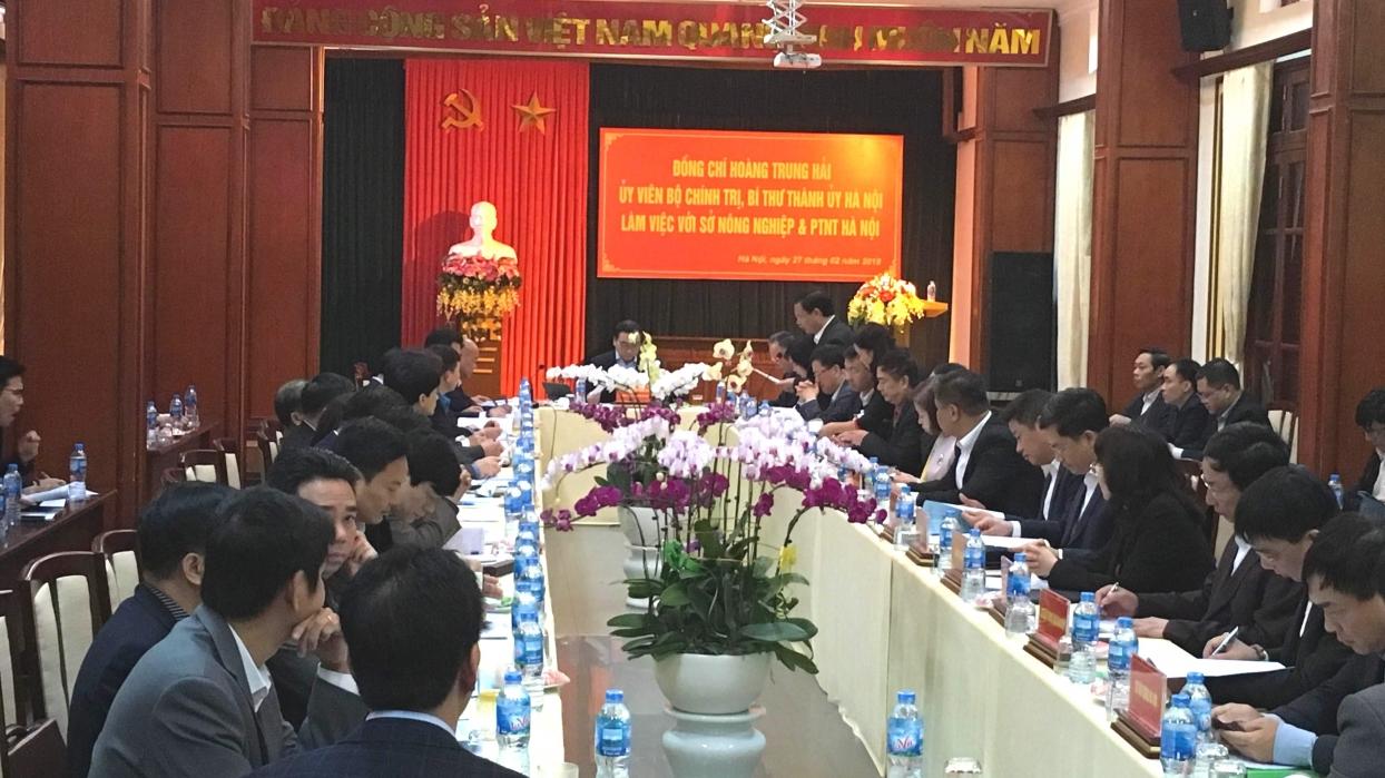 Bí thư Thành ủy Hoàng Trung Hải làm việc với Sở Nông nghiệp và Phát triển Nông thôn