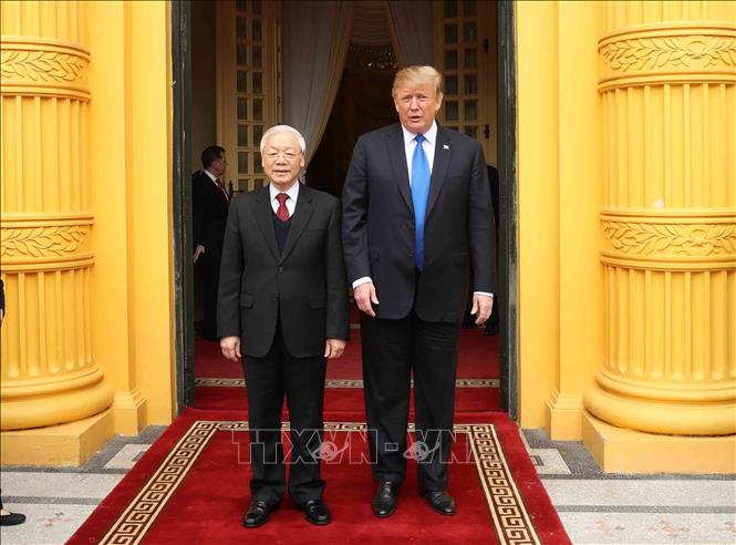 Tổng Bí thư, Chủ tịch nước Nguyễn Phú Trọng tiếp Tổng thống Hoa Kỳ Donald Trump