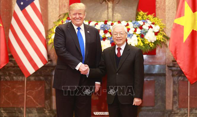 Tổng Bí thư, Chủ tịch nước Nguyễn Phú Trọng tiếp Tổng thống Hoa Kỳ Donald Trump