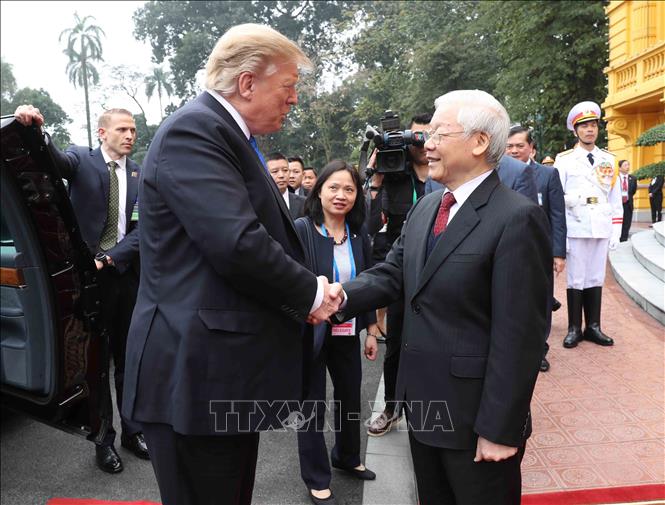 Tổng Bí thư, Chủ tịch nước Nguyễn Phú Trọng tiếp Tổng thống Hoa Kỳ Donald Trump