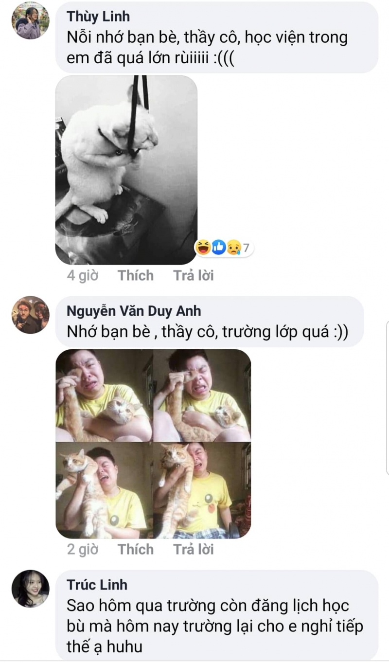 Nhiều bạn sinh viên nêu ý kiến trên fanpage của Học viện Báo chí và Tuyên truyền