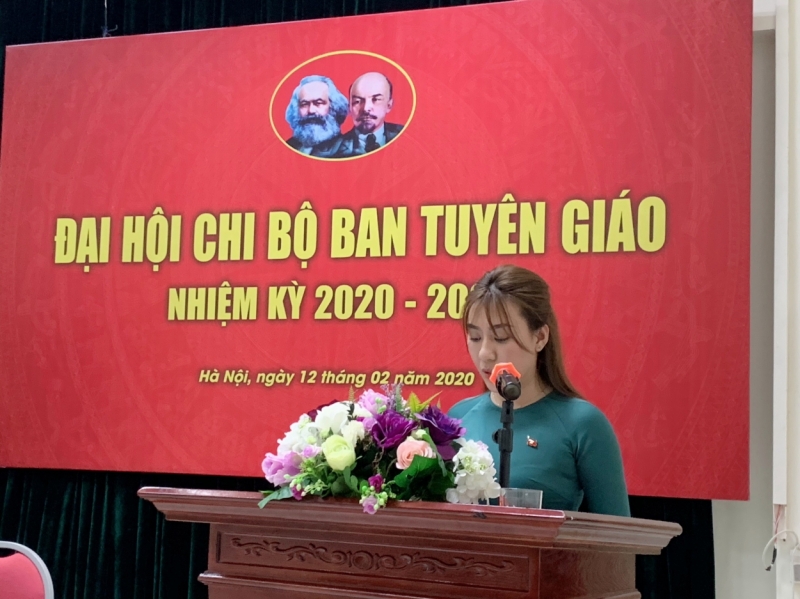 Đại hội Chi bộ Ban Tuyên giáo Thành đoàn Hà Nội nhiệm kỳ 2020 - 2022