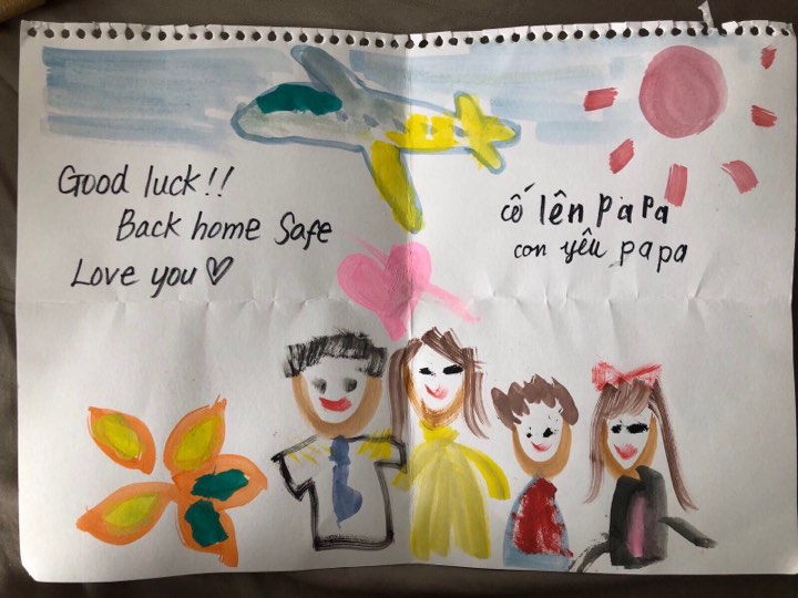 Bức tranh hai con cơ trưởng Phùng Thiên Quân dành tặng bố