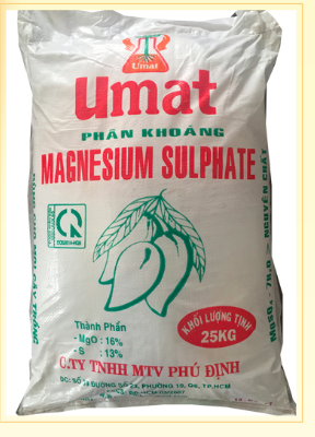 Một sản phẩm phân bón Umat Magne sium Sulphat của Cty TNHH MTV phân bón Phú Định trên thị trường.