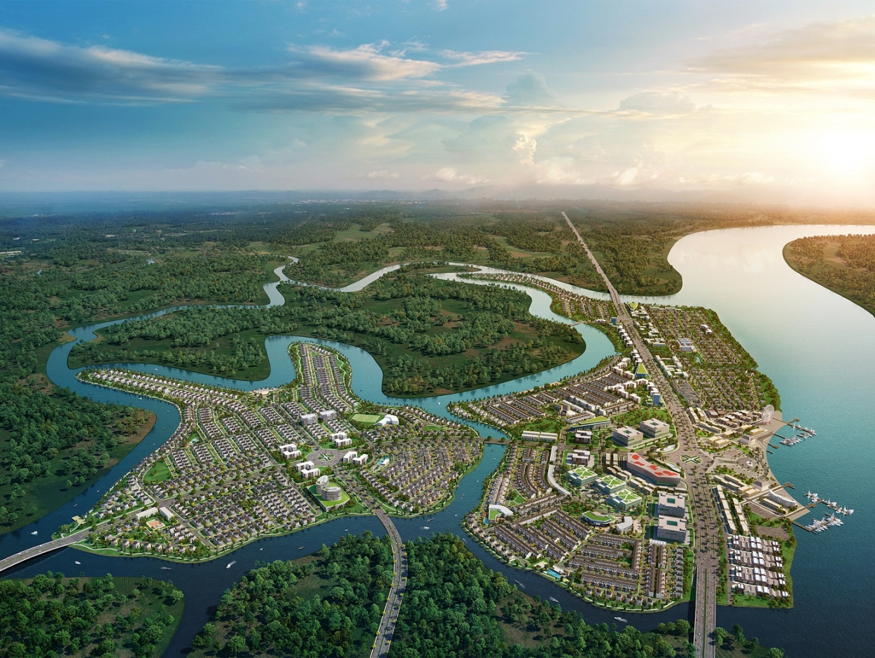 Khu đô thị sinh thái thông minh Aqua City tọa lạc tại “vùng xanh” phía Nam Biên Hòa, kết nối nhanh chóng đến TP HCM và các trung tâm kinh tế - du lịch vùng Đông Nam Bộ