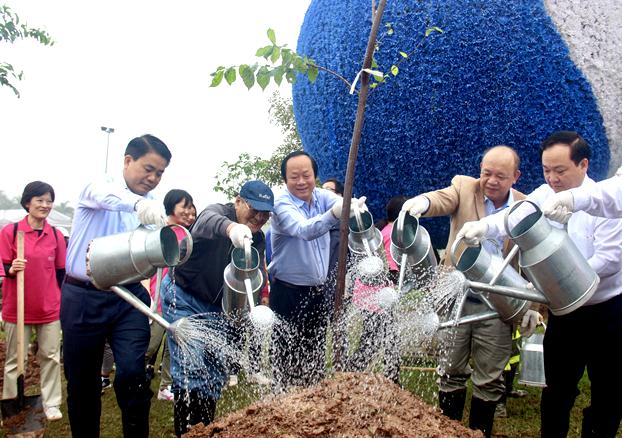 Hà Nội trồng 130 cây anh đào tại công viên Hòa Bình