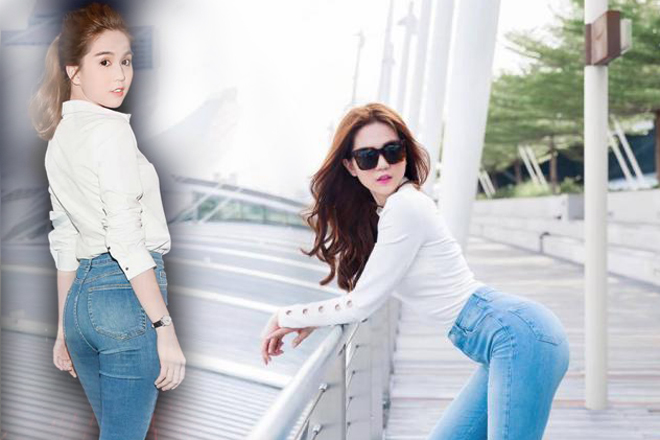 Mặc đồ jeans gợi cảm như Ngọc Trinh khiến các anh xếp hàng dài xin chết