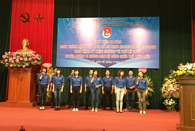 Đoàn Khối các cơ quan TP Hà Nội mít tinh kỷ niệm 86 năm Ngày thành lập Đoàn