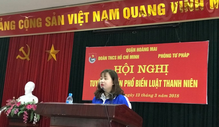 Tuyên truyền Luật Thanh niên đến hơn 300 học sinh quận Hoàng Mai