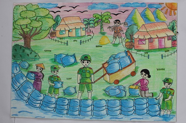 12 tác phẩm của học sinh được trao giải cuộc thi vẽ tranh về phòng, chống thiên tai