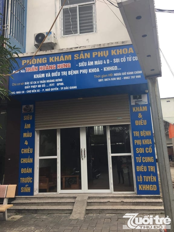 Phòng khám tư của Bs. Trần Hoàng Hưng, Sở Y tế tỉnh Bắc Giang đã xác nhận phòng khám này chưa được cấp phép hoạt động.