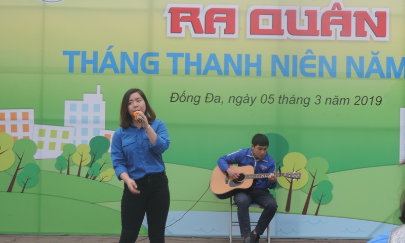 Tiết mục văn nghệ đặc sắc tại lễ ra quân Tháng Thanh niên 2019 của tuổi trẻ quận Đống Đa