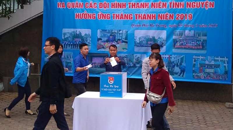 Tuổi trẻ quận Hai Bà Trưng quyên góp ủng hộ Quỹ vì biển đảo Việt Nam